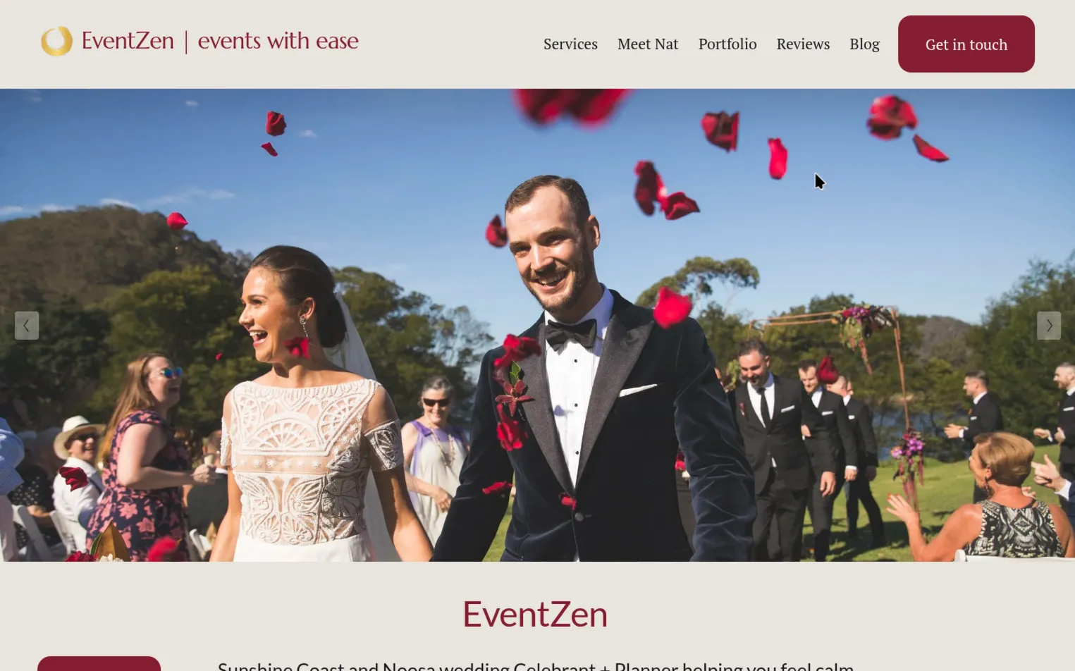 EventZen, event planning and wedding celebrant website