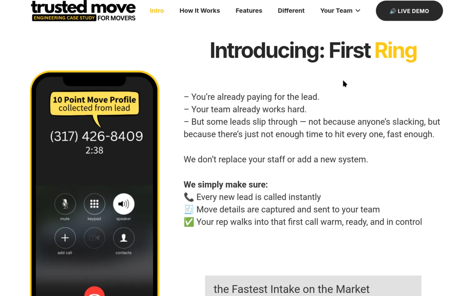 Trusted Move, lead-response system for movers